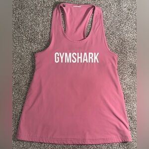Gymshark Rose Pink Racerback Tank with White Logo